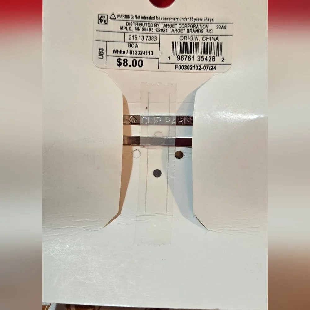 NWT 🏈 Target White and Brown Football Pattern Hair Bow